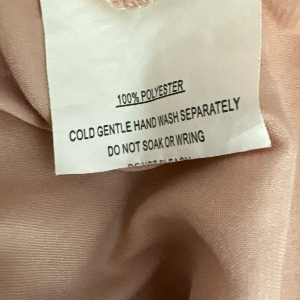 Selfie Leslie Rose Gold Sequin Mini Dress Lace Up Back Pink Ruffle Hem Medium - Picture 6 of 7